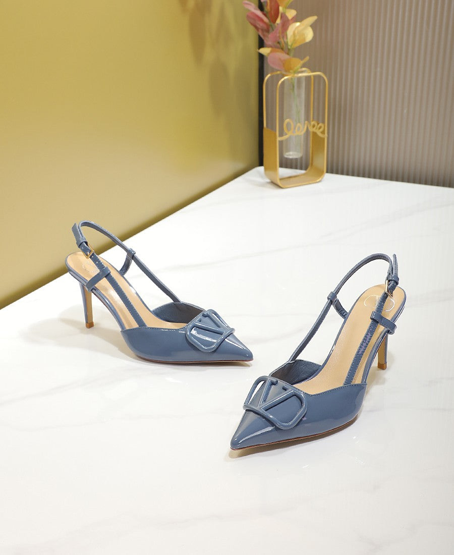 245RVL21ZDE Stylish leather  High heels