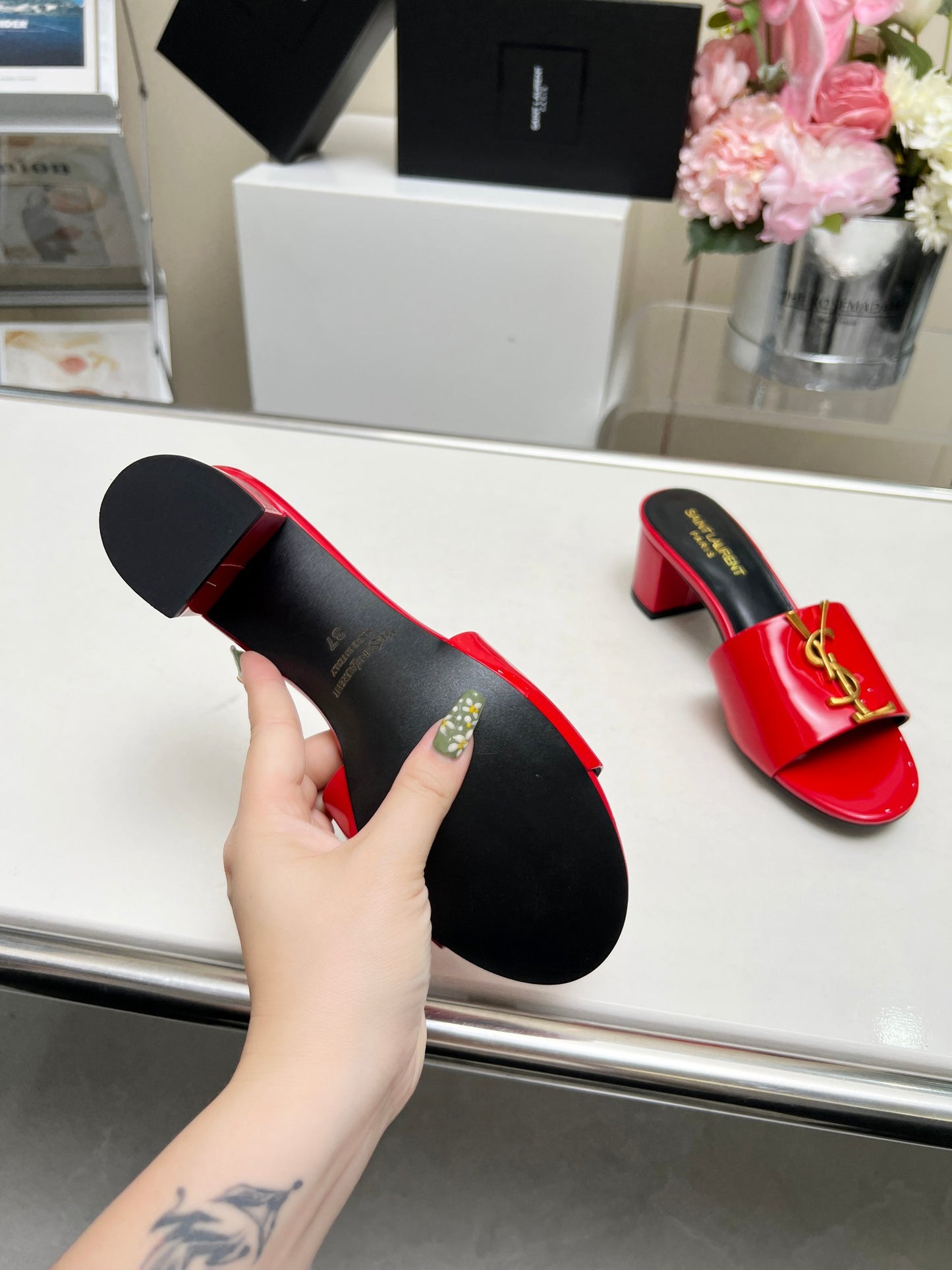 285ZSL34ZDE Stylish leather High heels(Heel height 5CM)
