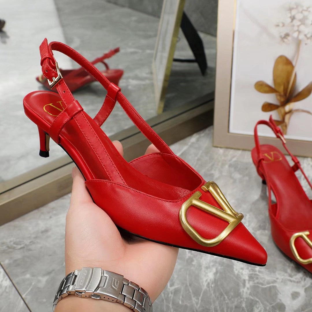 245RVL19ZDE Stylish leather  High heels