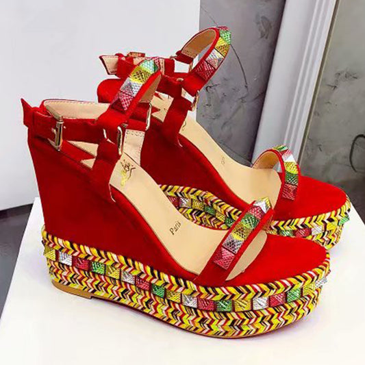 J4A56ZDE Stylish leather High heels 12cm heel