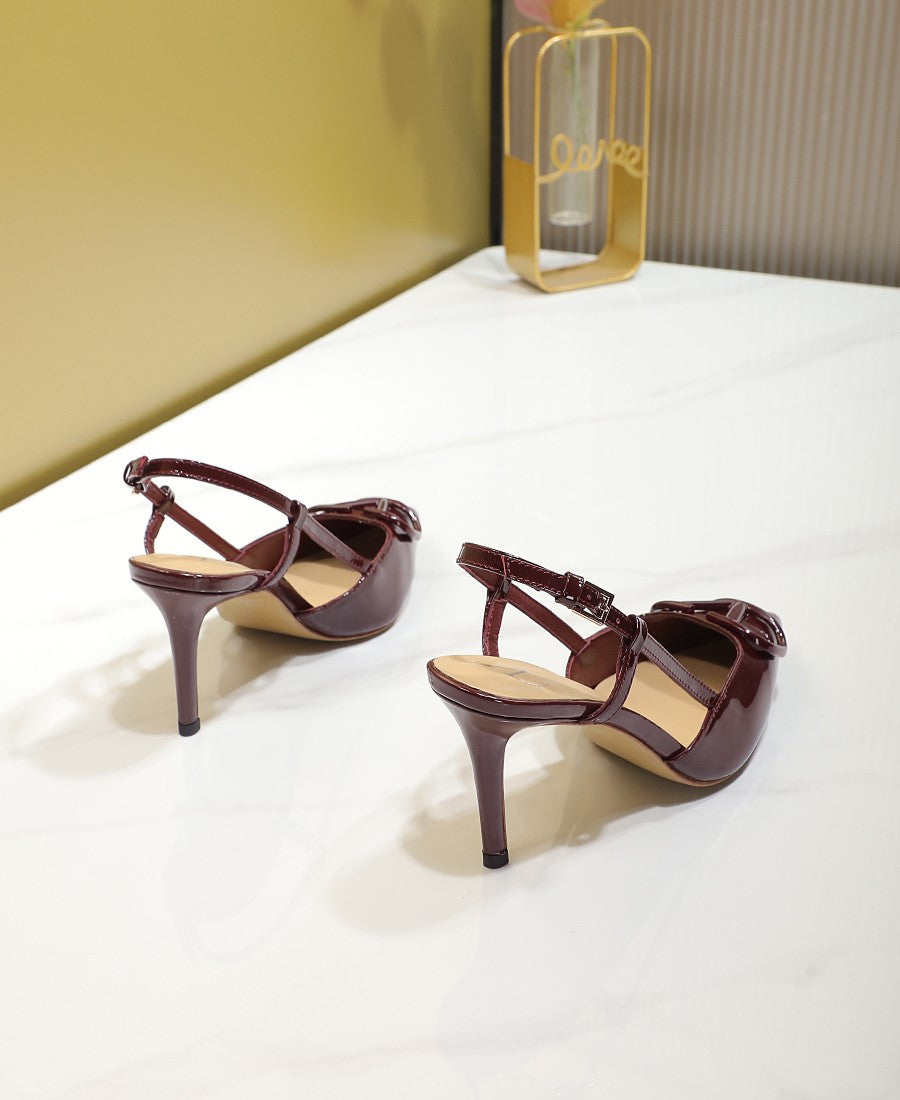 245RVL21ZDE Stylish leather  High heels