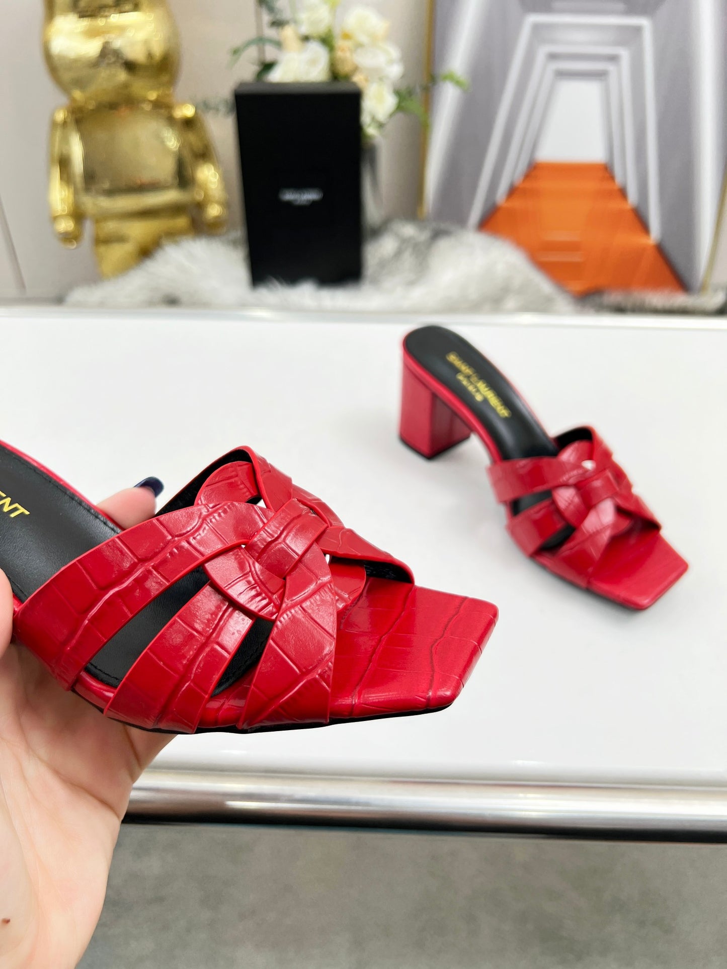285ZSL35ZDE Stylish leather High heels(Heel height 6.5CM)