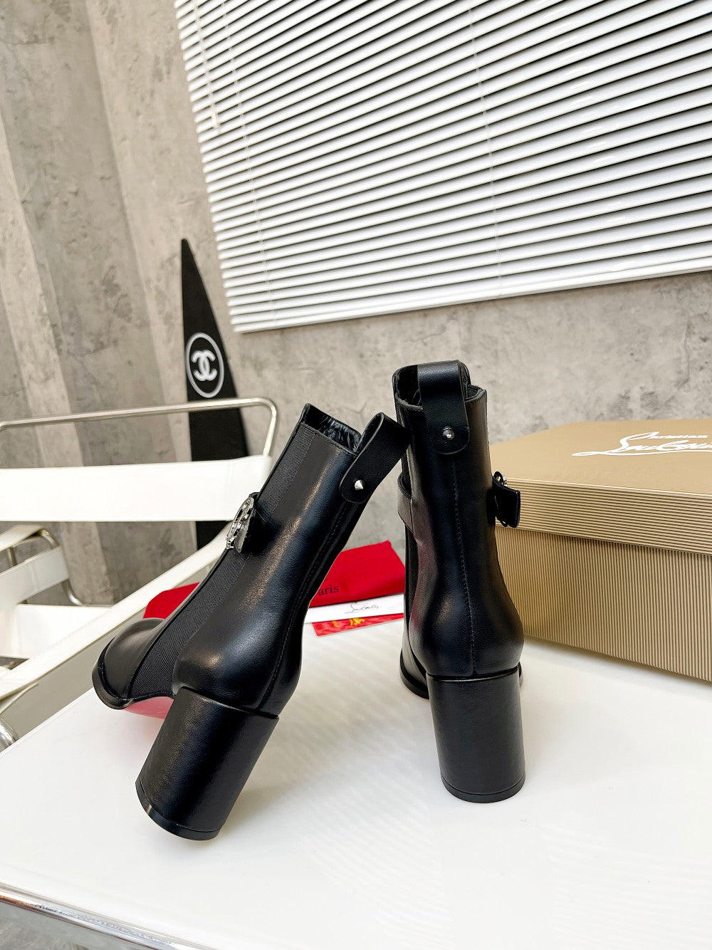 JXA38ZDE Stylish leather Boots Heel height 7cm