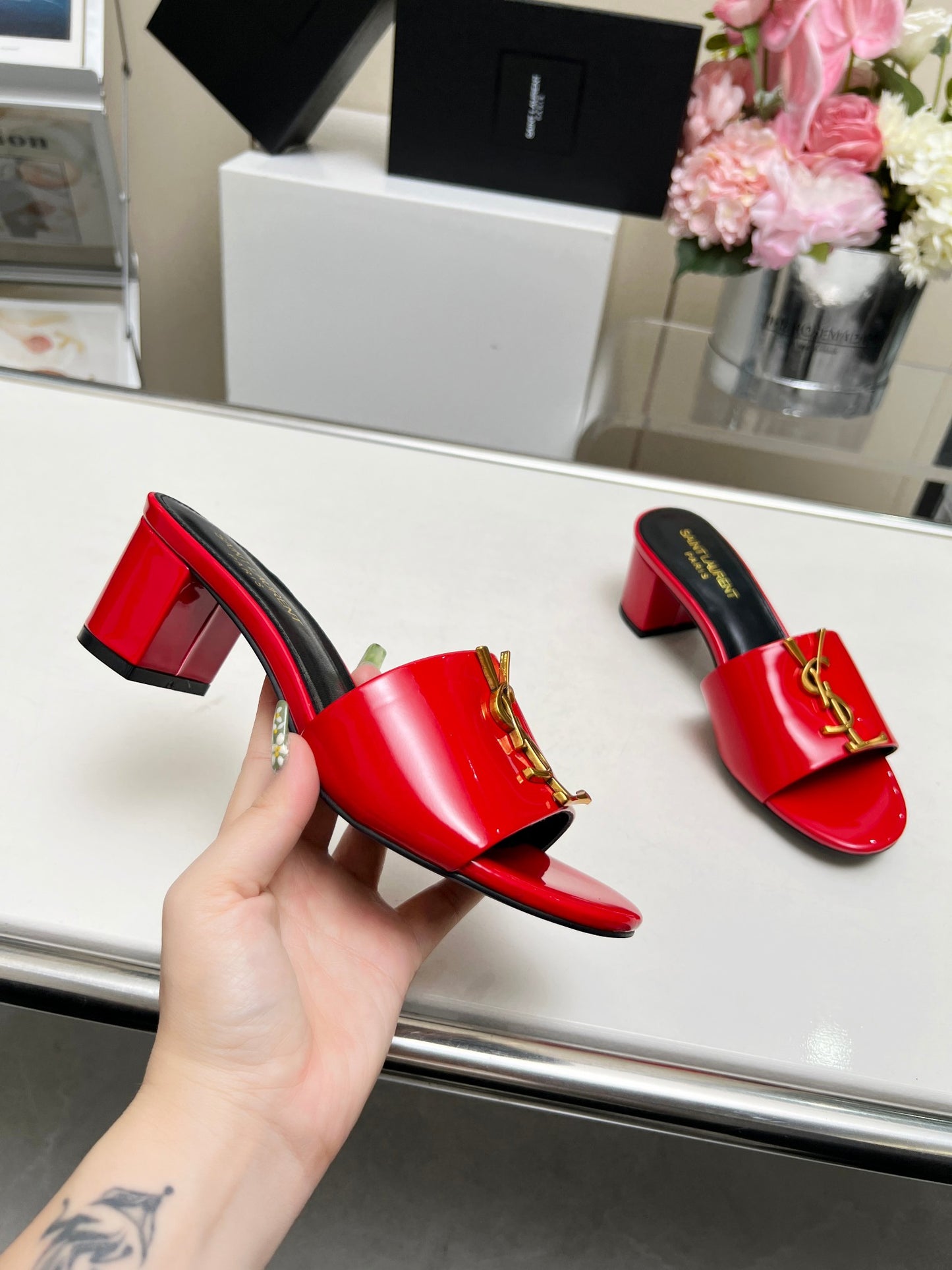 285ZSL34ZDE Stylish leather High heels(Heel height 5CM)