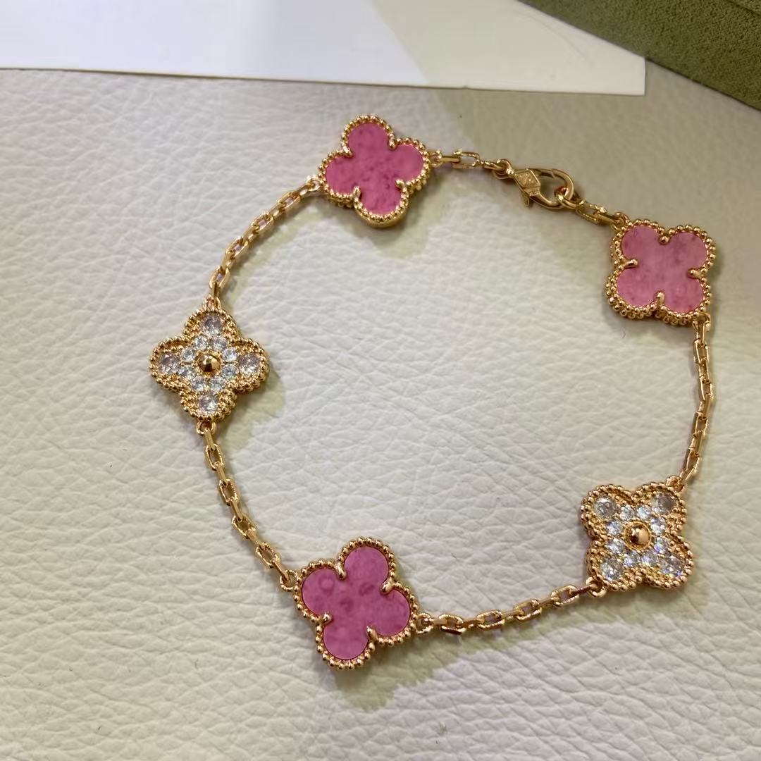 5XVA179KDE Stylish bracelets 5 flowers normal size1.5cm flower