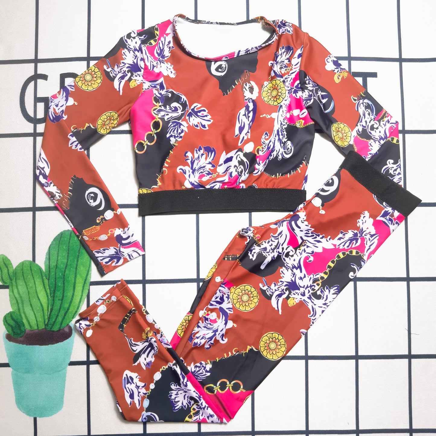 14A154YDE Stylish Long sleeve swimsuit