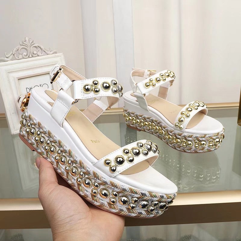 J4A49ZDE Stylish leather High heels 6.5cm