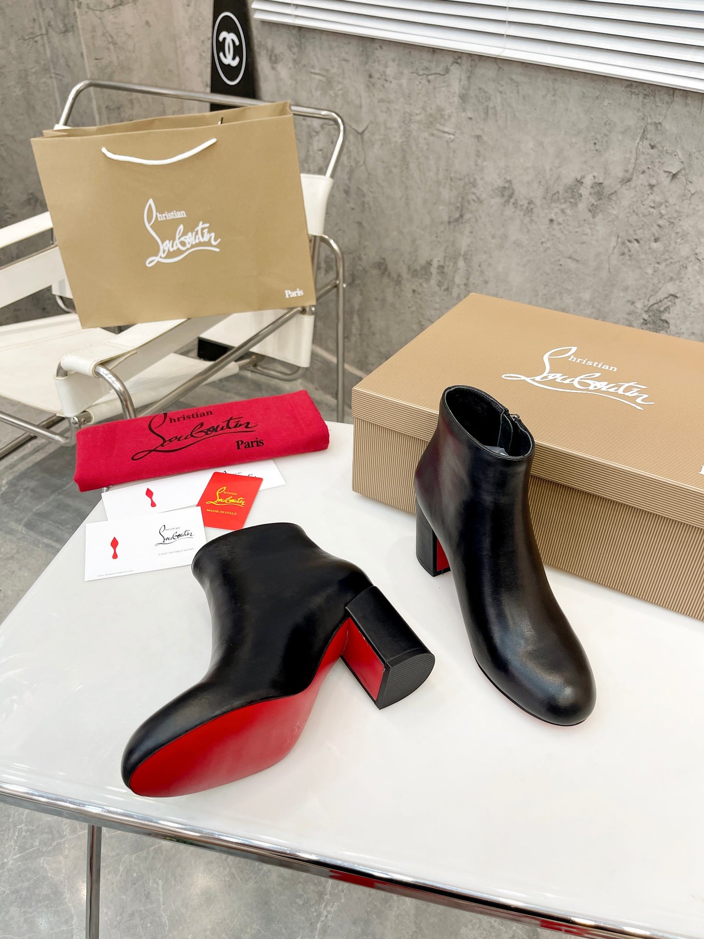 JXA33ZDE Stylish leather Boots Heel height 7cm