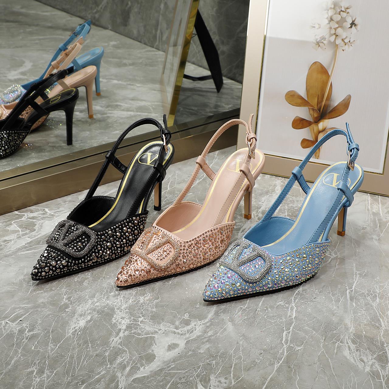 245RVL13ZDE Stylish leather  High heels
