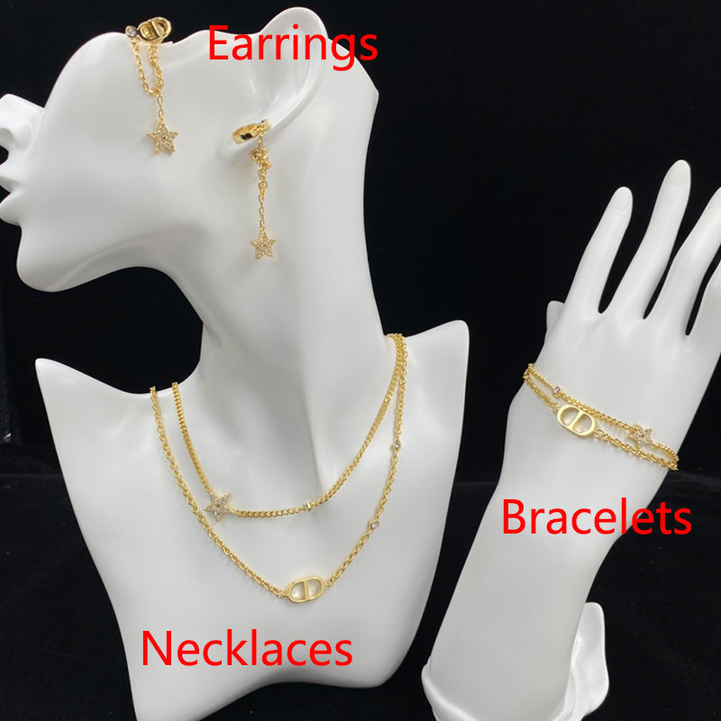 1YD217XDE Stylish Earring Bracelets Necklaces