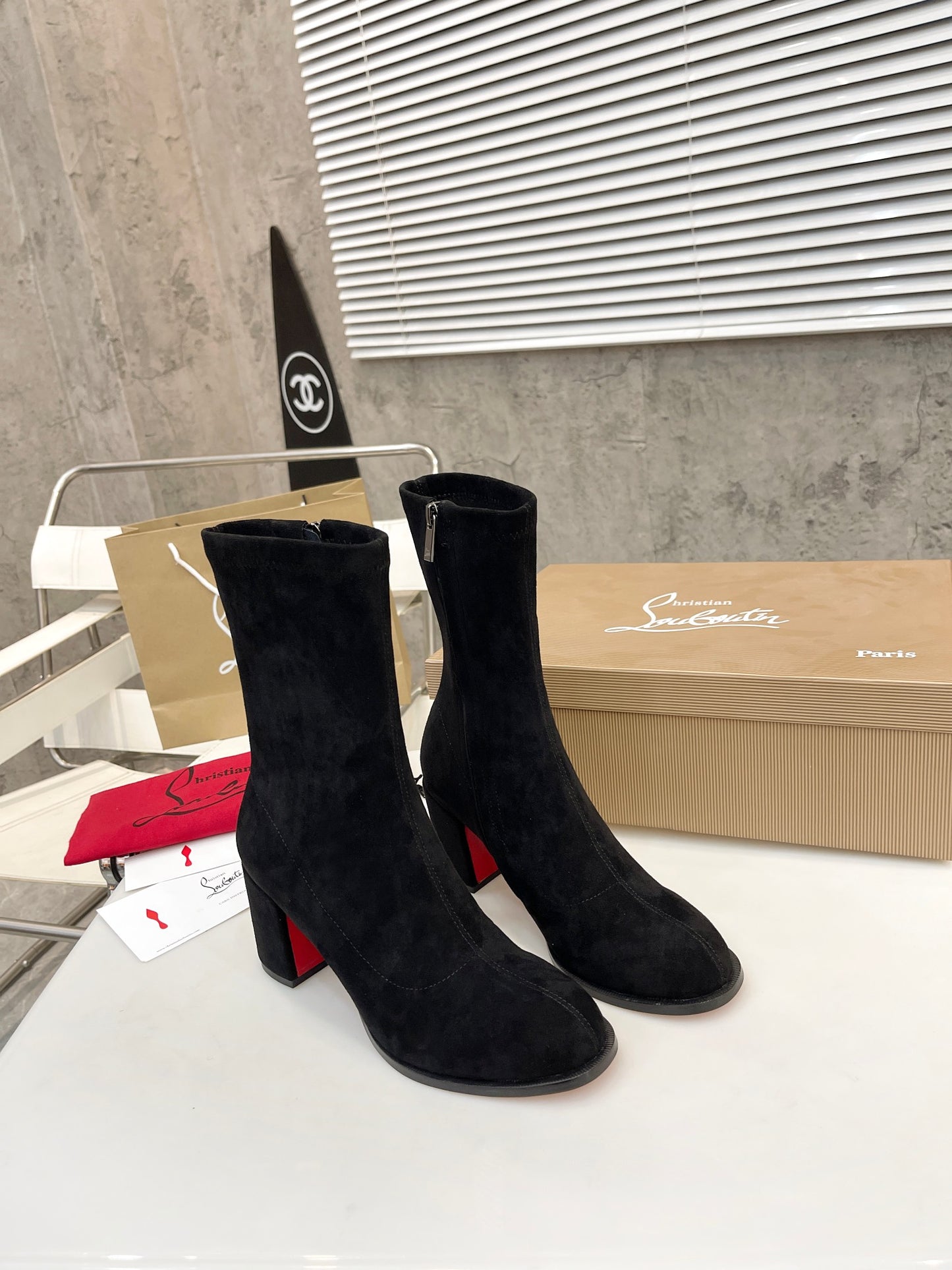 JXA36ZDE Stylish leather Boots Heel height 7cm