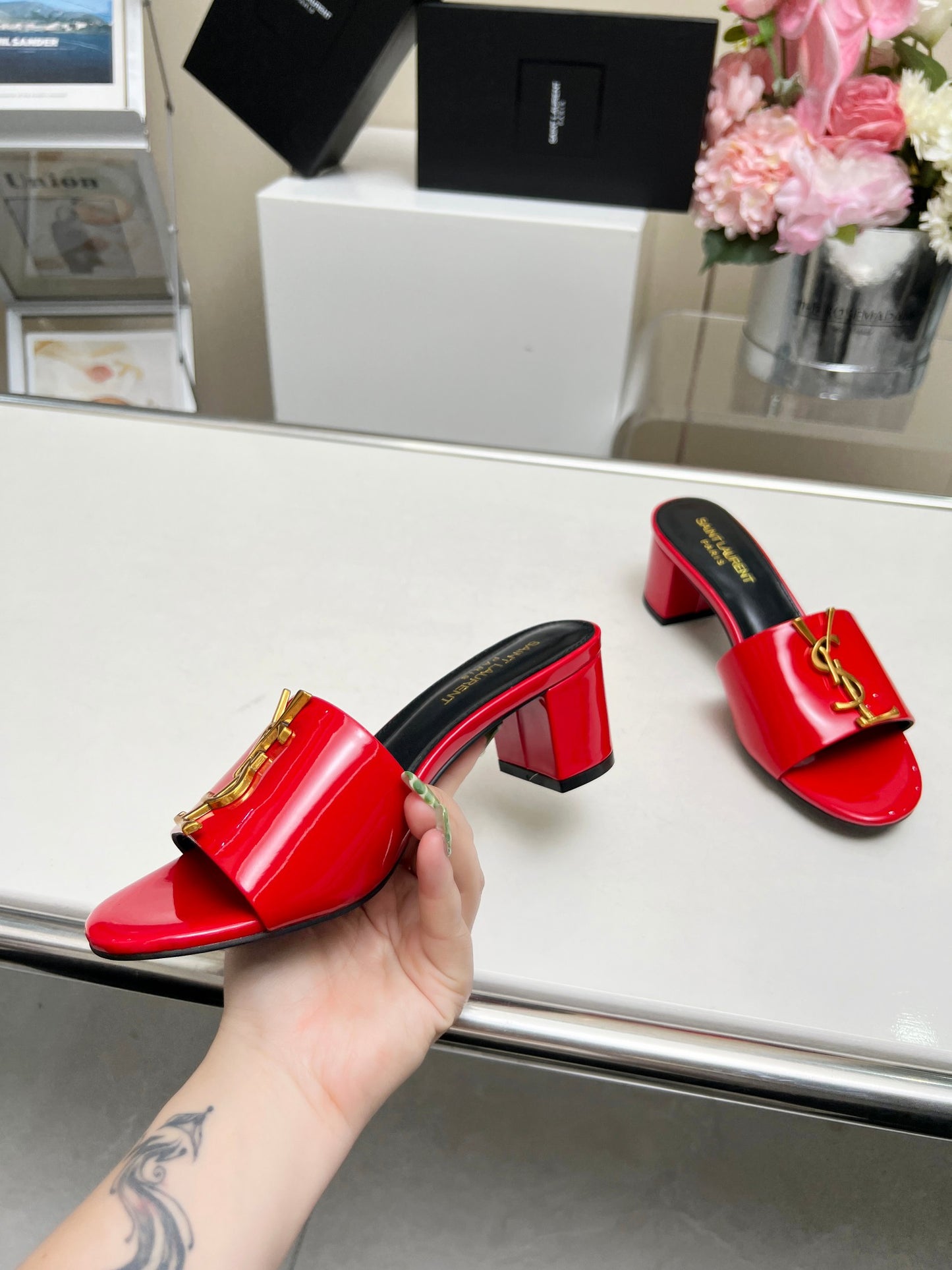 285ZSL34ZDE Stylish leather High heels(Heel height 5CM)