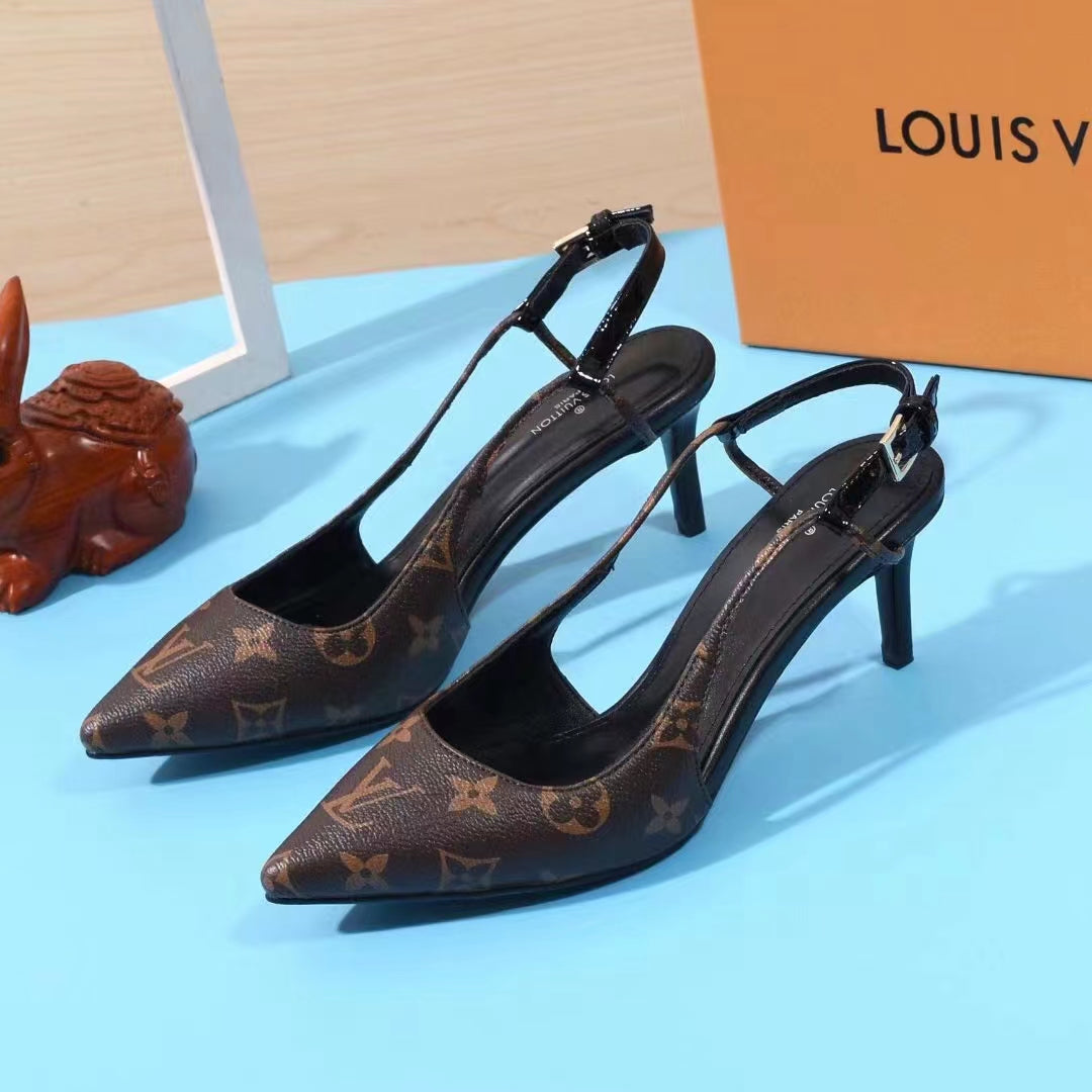 245RE33ZDE Stylish  leather High heels