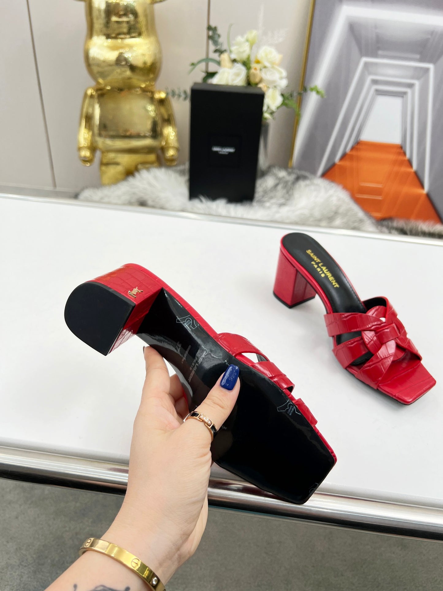 285ZSL35ZDE Stylish leather High heels(Heel height 6.5CM)