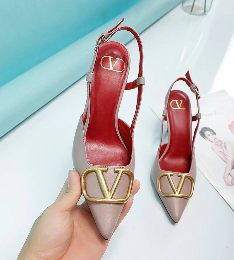 245RVL14ZDE Stylish leather  High heels