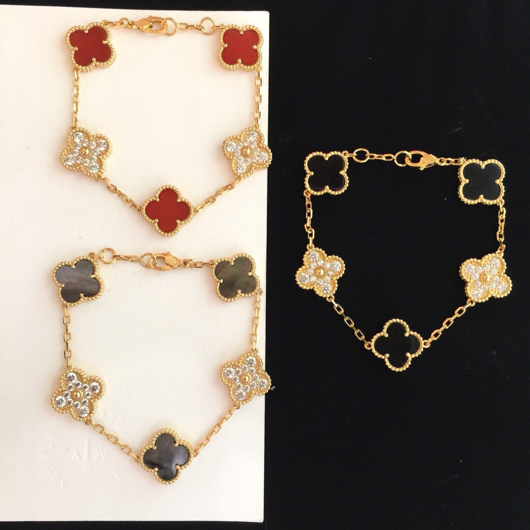 5XVA179KDE Stylish bracelets 5 flowers normal size1.5cm flower